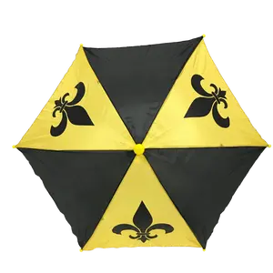 Black and Gold Umbrella with Fleur de Lis 14.5" (Each)