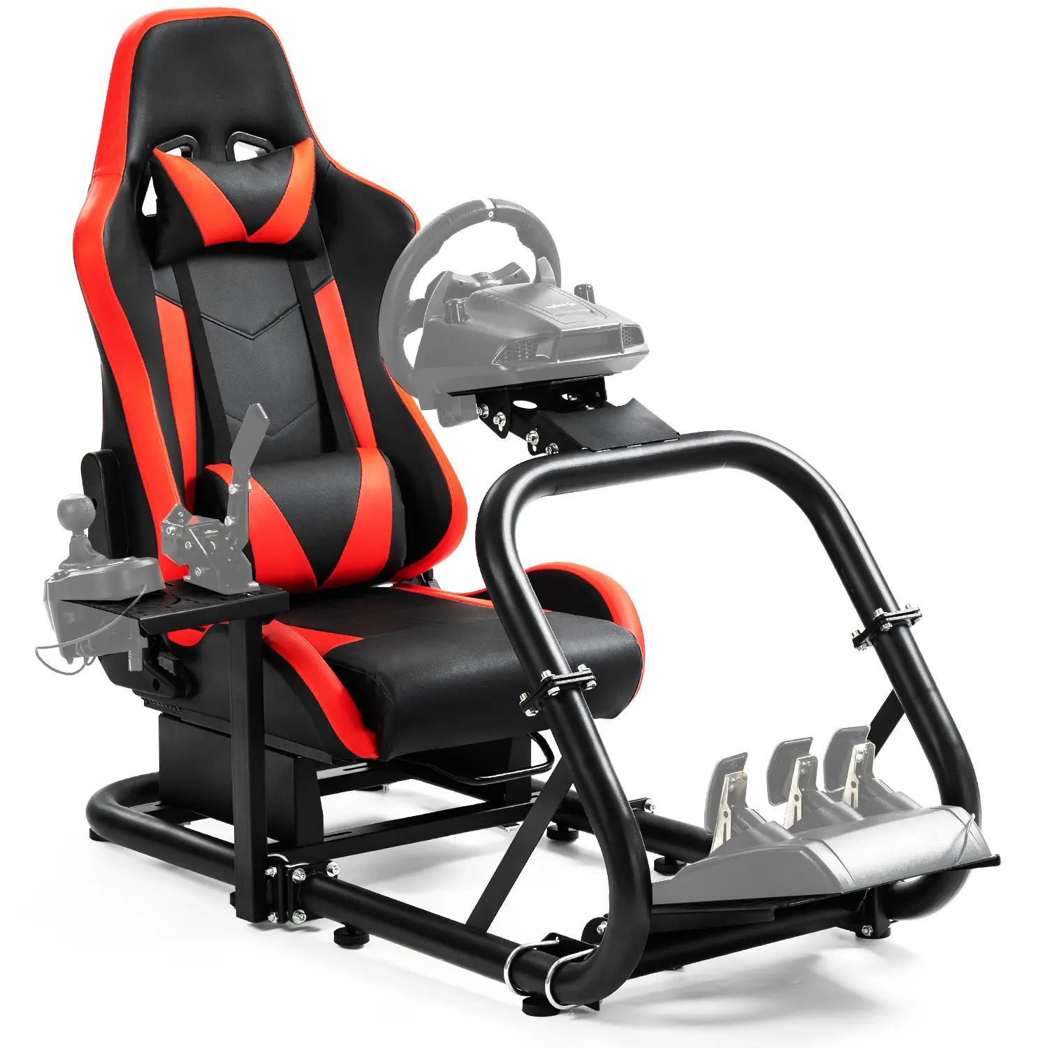Dardoo Ergonomic Chair Racing Simulator Cockpit for Home Use, Compatible with G29 G920 G923, Includes Optional Monitor Mounts, Wheel Handbrake Shifter & Pedals Not Included, 50Mm Reinforced Alloy Frame, 50Mm Round Tubing, Aggressive Racing Aesthetics, All