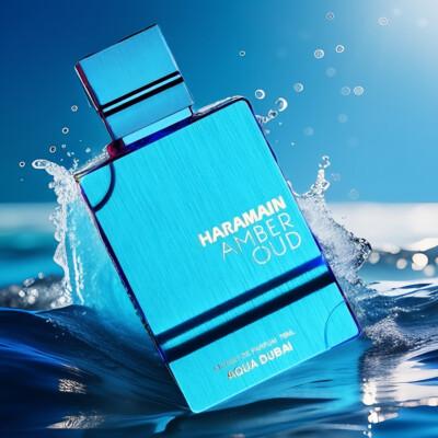 Al Haramain Amber Oud Aqua Dubai 75ml Extrait De Parfum Refreshing Arabian Sea Fragrance with Bergamot Mandarin Orange Notes for a Crisp Sea Breeze Experience