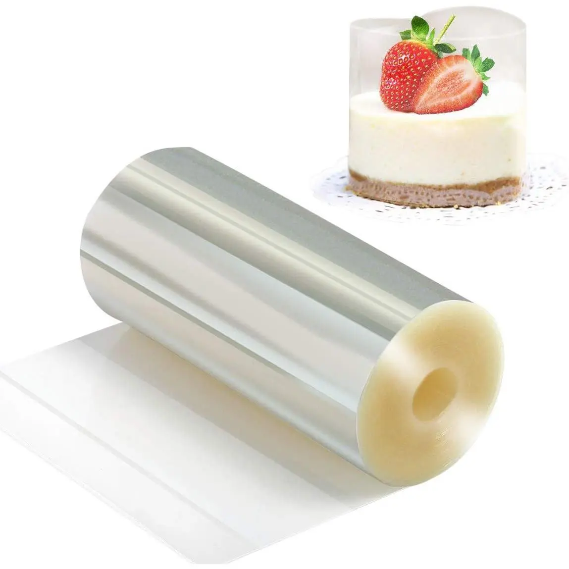Cake Collars 4 x 394inch  Acetate Rolls Clear Strips Transparent Mousse Sheets for Chocolate Baking Decorating