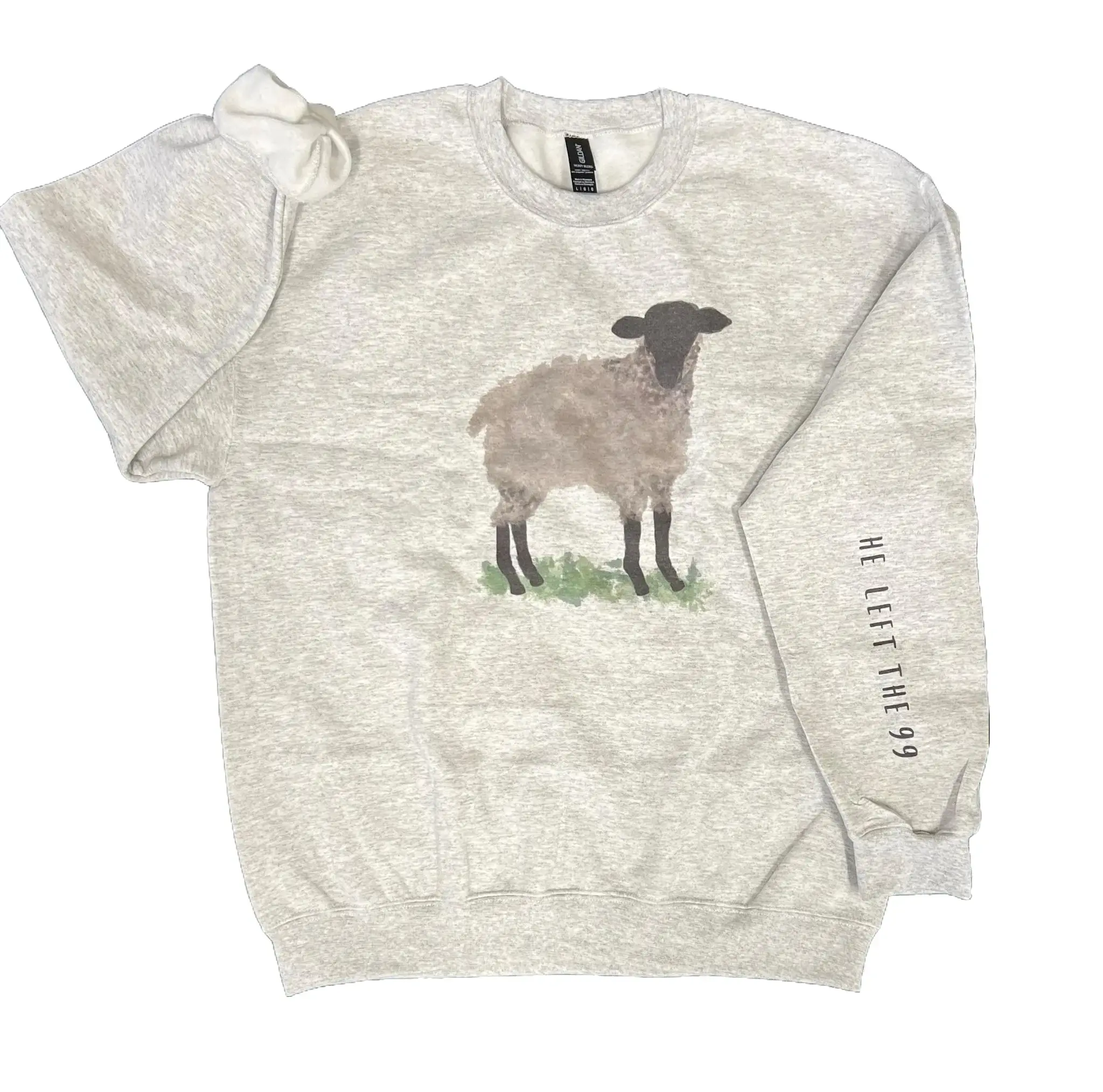 He Left The 99 Sweatshirt - Christian Sweatshirt on Ash Gray