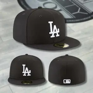 New Era Los Angeles Dodgers 59FIFTY Fitted Cap – Black Flat Brim MLB Baseball Hat with White LA Embroidered Logo, Collector’s Limited Edition 2026 Urban Streetwear Gorra premium, moda urbana para hombres y mujeres