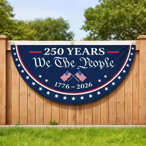 USA Semiquincentennial Banner,1776-2026 Patriotic Fence Decor,  We The People 250th Anniversary Sign