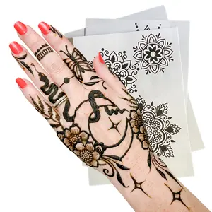 Stencil Set for Henna and Jagua Body Art Fun Floral and Geometric Designs and Seasonal Sets Makeup Flower Butterfly & Heart