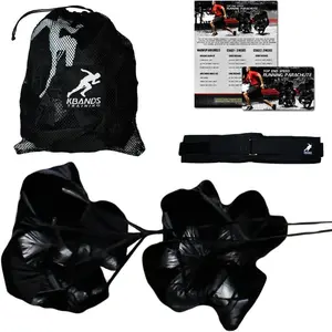 Kbands Training Dual 54 Inch Wind Resistance Speed Parachutes | 2 Durable Running Chutes to Increase Sprint Speed with Adjustable Belt