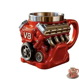 V8 Engine Coffee Mug – Heavy-Duty Men’s Mug, Ideal Mechanic’s Coffee Mug for Car Enthusiasts, Gift for Auto Lovers, Trendy Mug for Mechanics and Fans