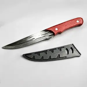 Hammer patterned bone knife, mahogany handle, full blade bone knife, essential tool for outdoor camping, suitable for cooking, cutting meat, bone removal, etc.