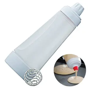 Pancake batter dispenser, pancake batter mixer with BlenderBall, suitable for baking utensils such as pancakes, pancakes, waffles, muffins, etc. Simple,Smooth, large capacity, easy to clean kitchen batter batter squeezing bottle,Handheld Batter Dispenser