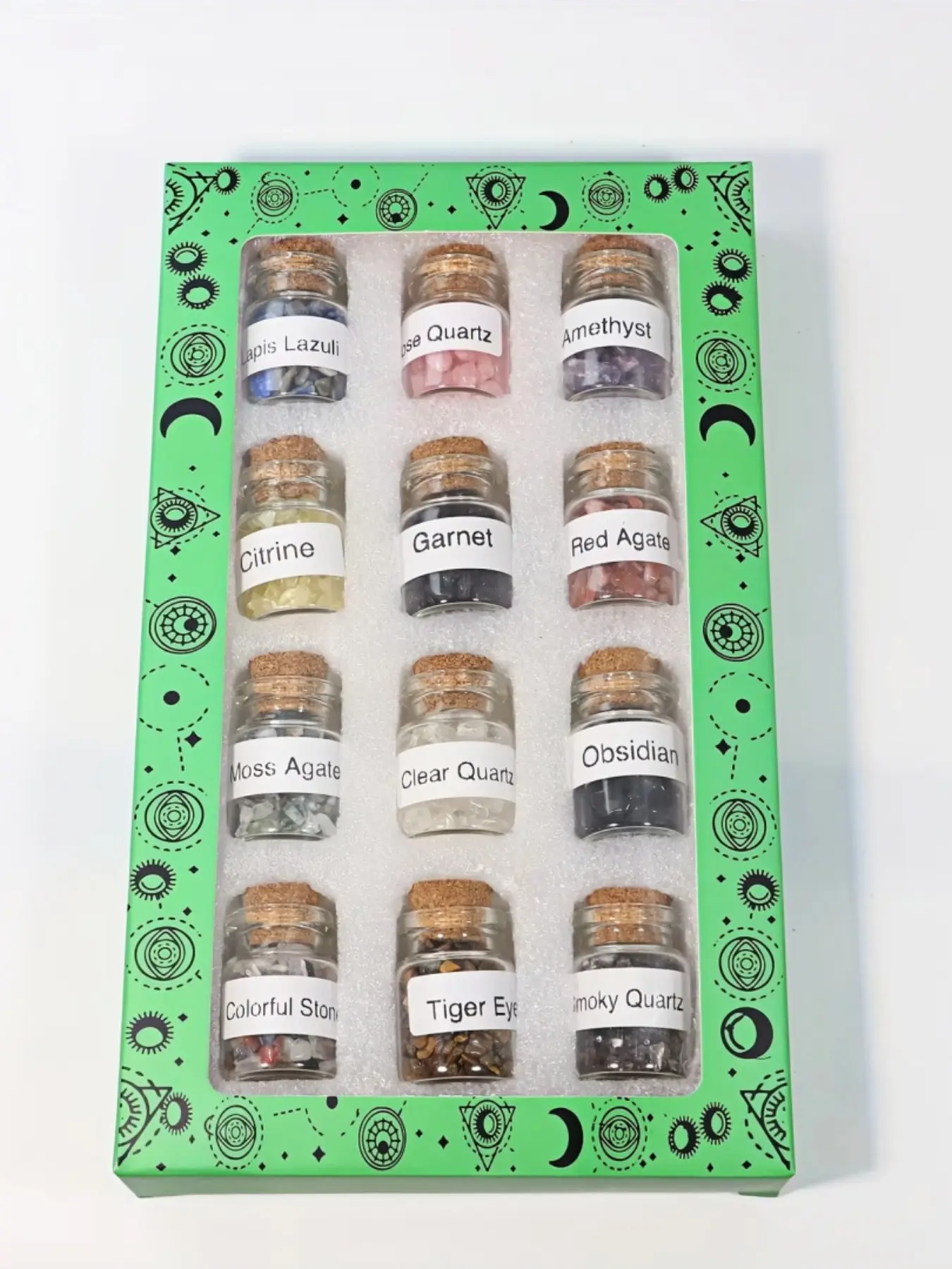 12pcs Crystal Therapy gemstone Chip Bottle,Mini Crystals, Various Crystals, Gemstones And Crystals,Spell Jars,Real Crystals For Witchcraft Supplies,Witchcraft Healing Crystals,Chakra Healing Crystals,Crystal Energy,Rituals