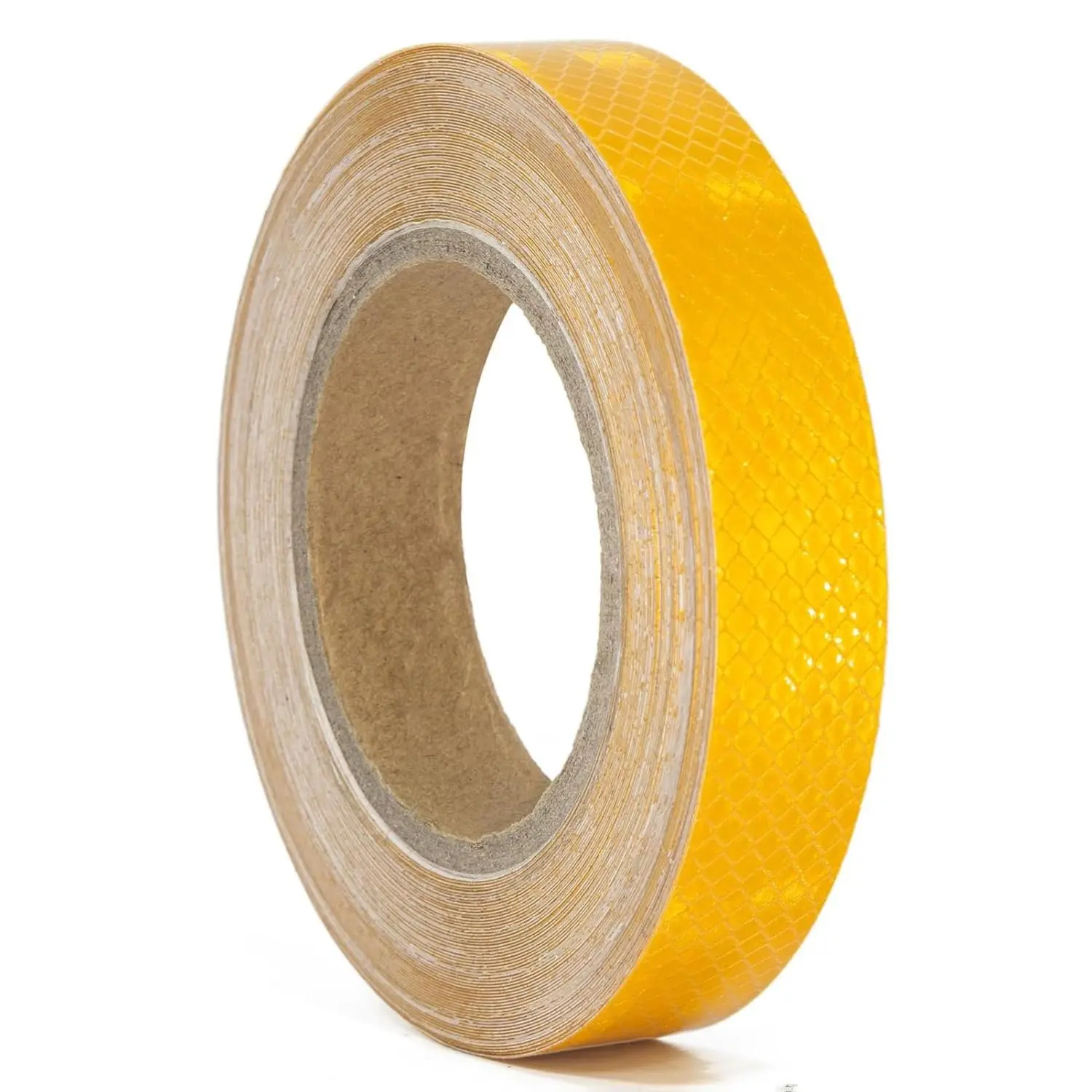 B BRAZIFY Reflective Tape, Waterproof Self Adhesive Dot Reflective Tape Outdoor Safety Caution Reflector for Trailers, Bikes, Cars（Yellow, 1 Inch x 65 Feet）