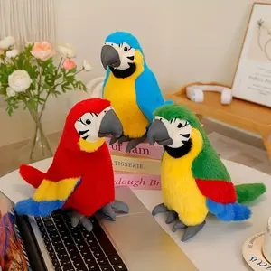 Cute Plush Toy of a Parrot, Fluffy Stuffed Bird, Charming Home Decoration, Cartoon-Style Parrot Doll, Great Present for Halloween And Christmas, Perfect Birthday Gift for Kids.