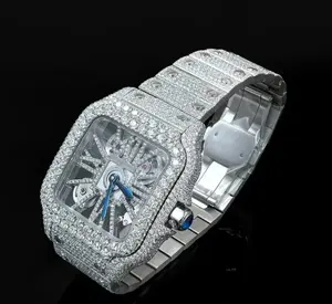 Stainless Steel Automatic Movement 36mm 26 Carat Moissanite Watch