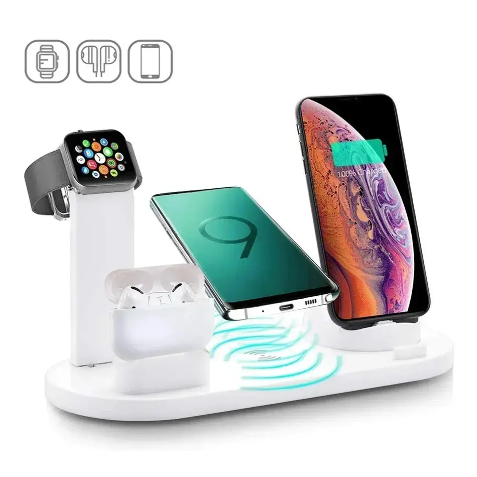 7 In 1 Wireless Charger Stand For iPhone 1-12 Apple Watch 9/8/7/6 Airpods Pro2/1 Phone Chargers Fast Charging Dock Station