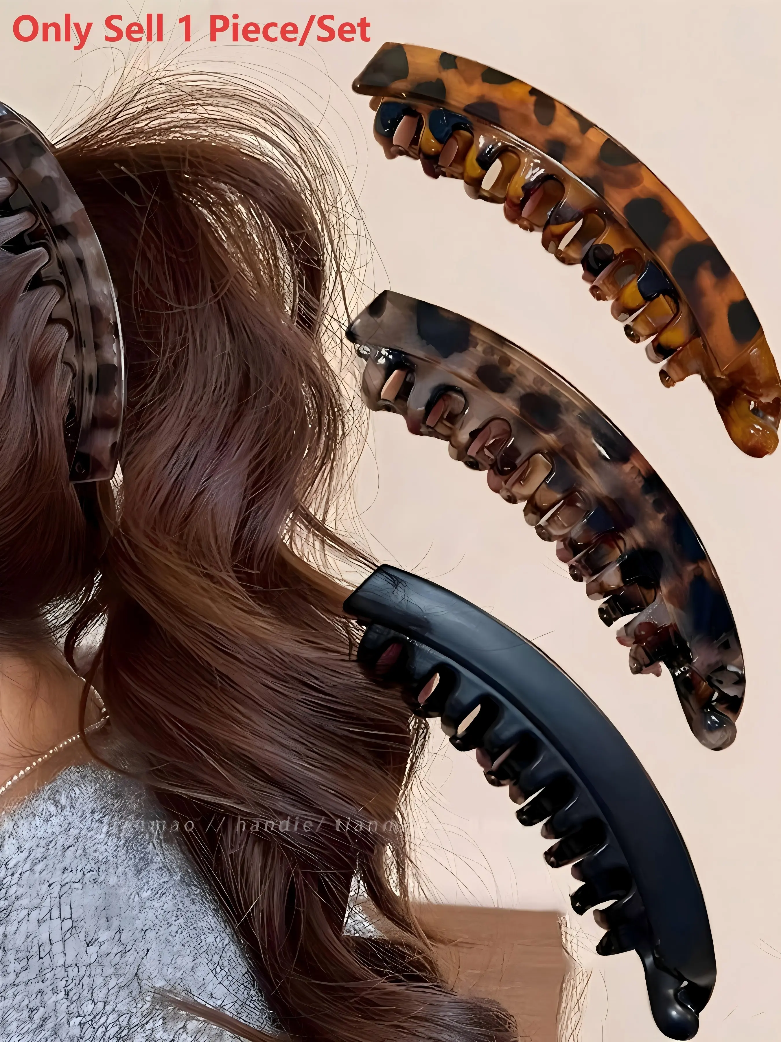 Fashion Leopard Print Banana Hair Clips for Women, Leopard Pattern Stylish Hair Accessories for Daily Wear, Trendy Super Cute Fun Hair Clips for Indoor and Outdoor Use, Hair Style Accessory