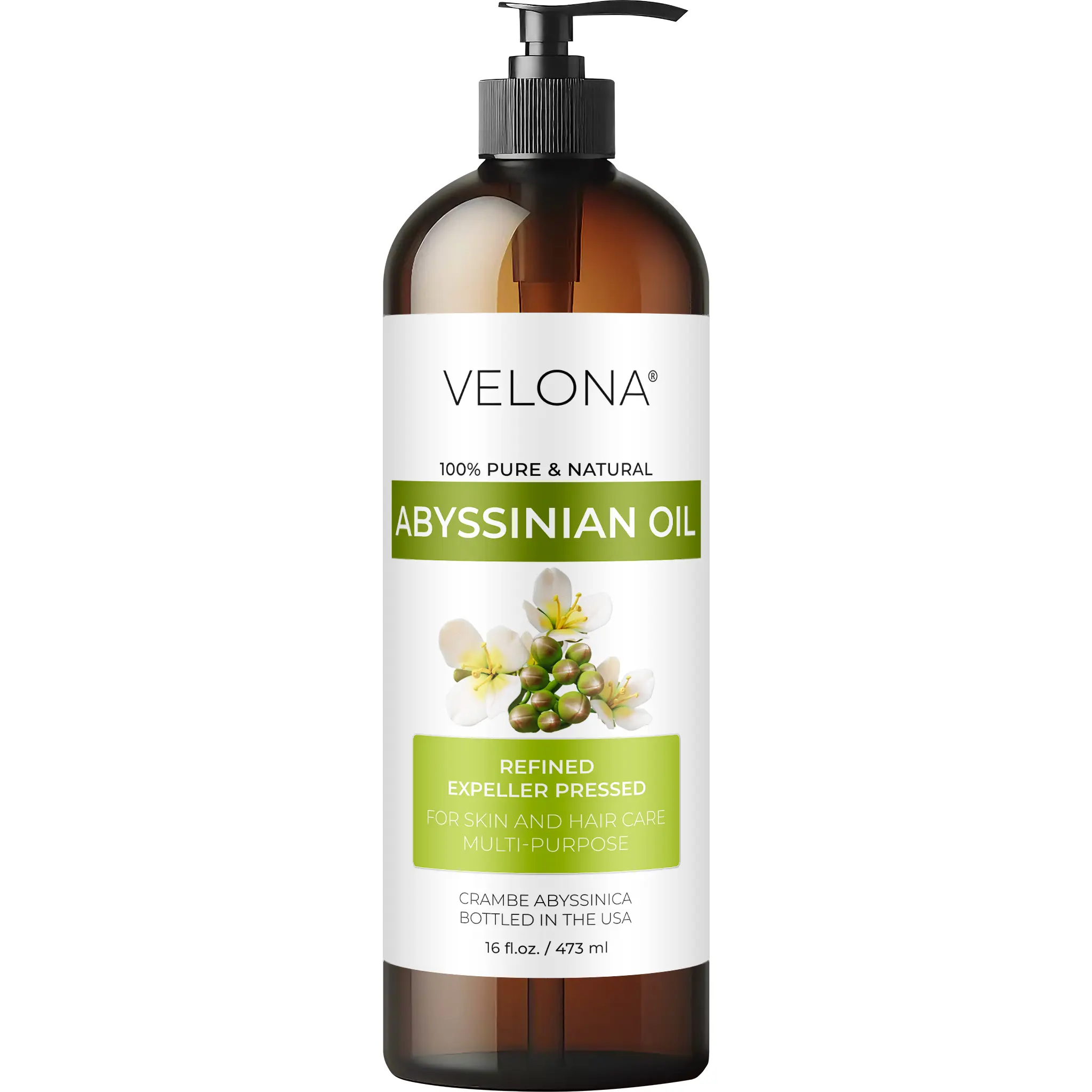 velona Abyssinian Oil 16 Fl Oz | 100% Pure and Natural Carrier Oil | Expeller Pressed | Hair, Body Care
