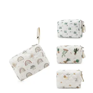 Cute Cartoon Pattern Diaper Storage Bag, 1 Count Multi-functional Zipper Diaper Bag, Travel Diaper Tote, Outdoor Travel Essentials for Baby