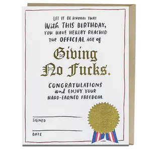 Decree Giving No Fucks Foil Birthday Card Decree Giving No Fucks Foil Birthday Card