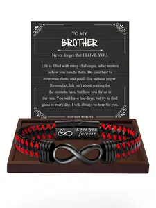 1PC Christmas Gift for Brother | Classic Trendy Knotted Bracelet - Stylish Eight - Byte Design Bracelet - Bracelet is a Must-Have for Trendy Men - Birthday Gift/Valentine's Day Gift/Father's Day Gift