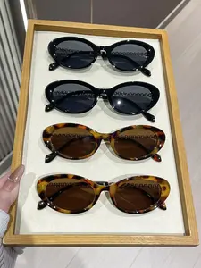 Vintage Oval & Square Frame Glasses, Trendy Casual Glasses for Everyday Use, Fashion Accessories for Outdoor Activities, Trendy Beach Eyewear