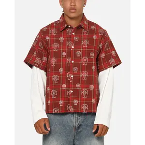 Saint Morta Sanctuary Layered Button Up Shirt Red