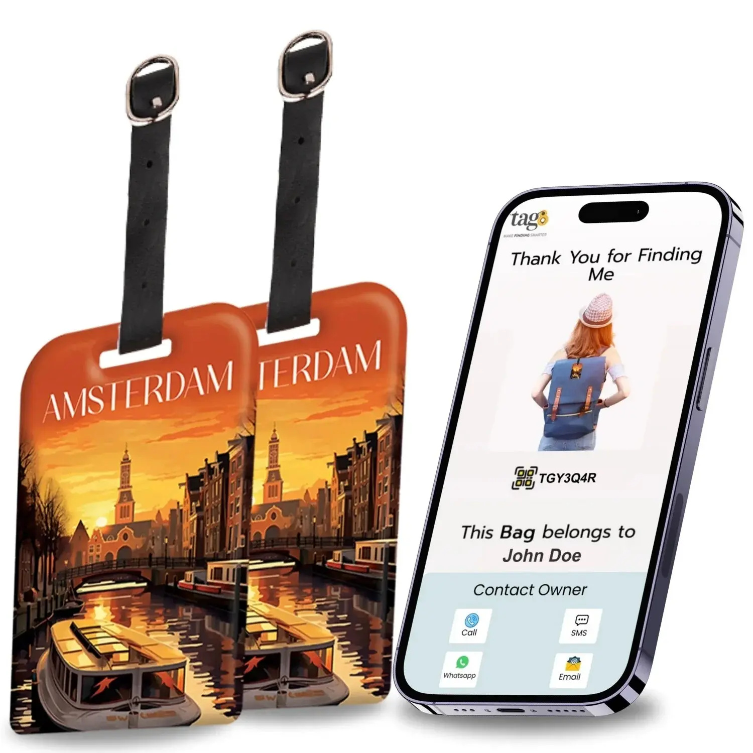 Smart Bag Security Tag - Amsterdam [Pack 2]