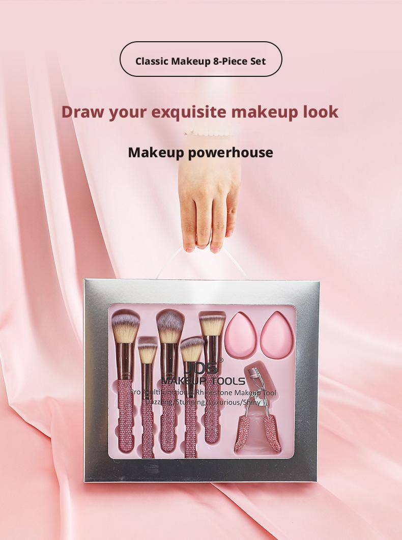 8-Piece Luxury Rhinestone Makeup Brush Set - Professional Brushes for Foundation, Contour & Lip, Ultra Shiny Bling Handles, Premium Beauty Tool Kit, Ideal Coming-of-Age & Holiday Gift for Women 8-Piece Luxury Rhinestone Makeup Brush Set - Professional Brushes for Foundation, Contour & Lip, Ultra Shiny Bling Handles, Premium Beauty Tool Kit, Ideal Coming-of-Age & Holiday Gift for Women