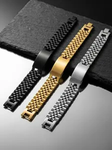 Classic Minimalist Stainless Steel Men's Watch Strap Bracelet, Niche Simple Watch Chain, Versatile Retro Style #StainlessSteel #FadeResistant #Hypoallergenic #Couple #Festival #Party #IdealGift