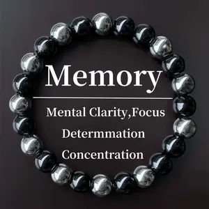Memory Enhancement Hematite & Black Onyx Bracelet - For Mental Clarity, Focus & Determination