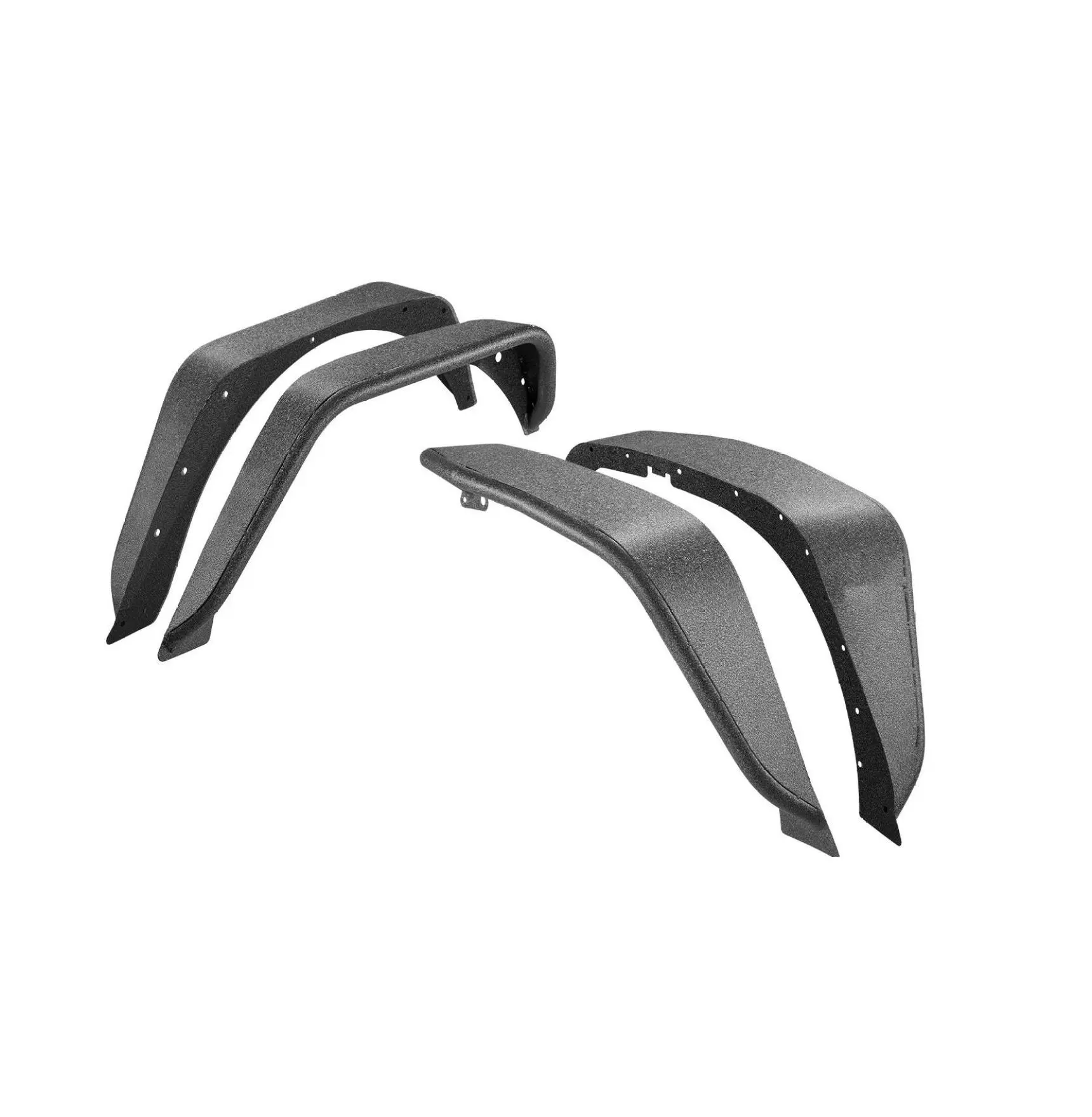 Jeep JK Fender Flares 2007-2018, Front & Rear Set, Black Paintable Steel, Off-Road Protection, for 2/4 Door JK/JKU - Rust Resistant Coating Default