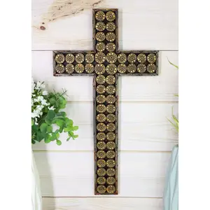 Rustic Western 12 Gauge Shotgun Bullet Shell Casings In Crate Decor Wall Cross