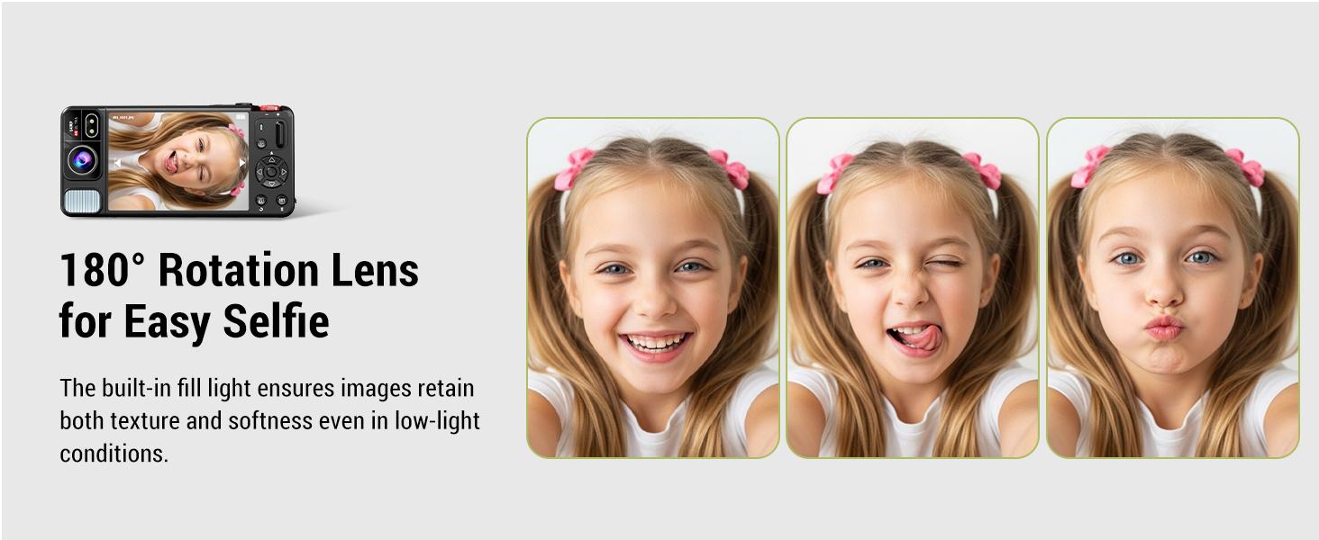 Digital Camera, 4K 64MP Cameras for Photography, 270°Flip Screen Vlogging Camera, Autofocus, Flash, 18X Zoom, 2 Batteries, 64GB Card, Point and Shoot Digital Cameras for Kids Teens, Black