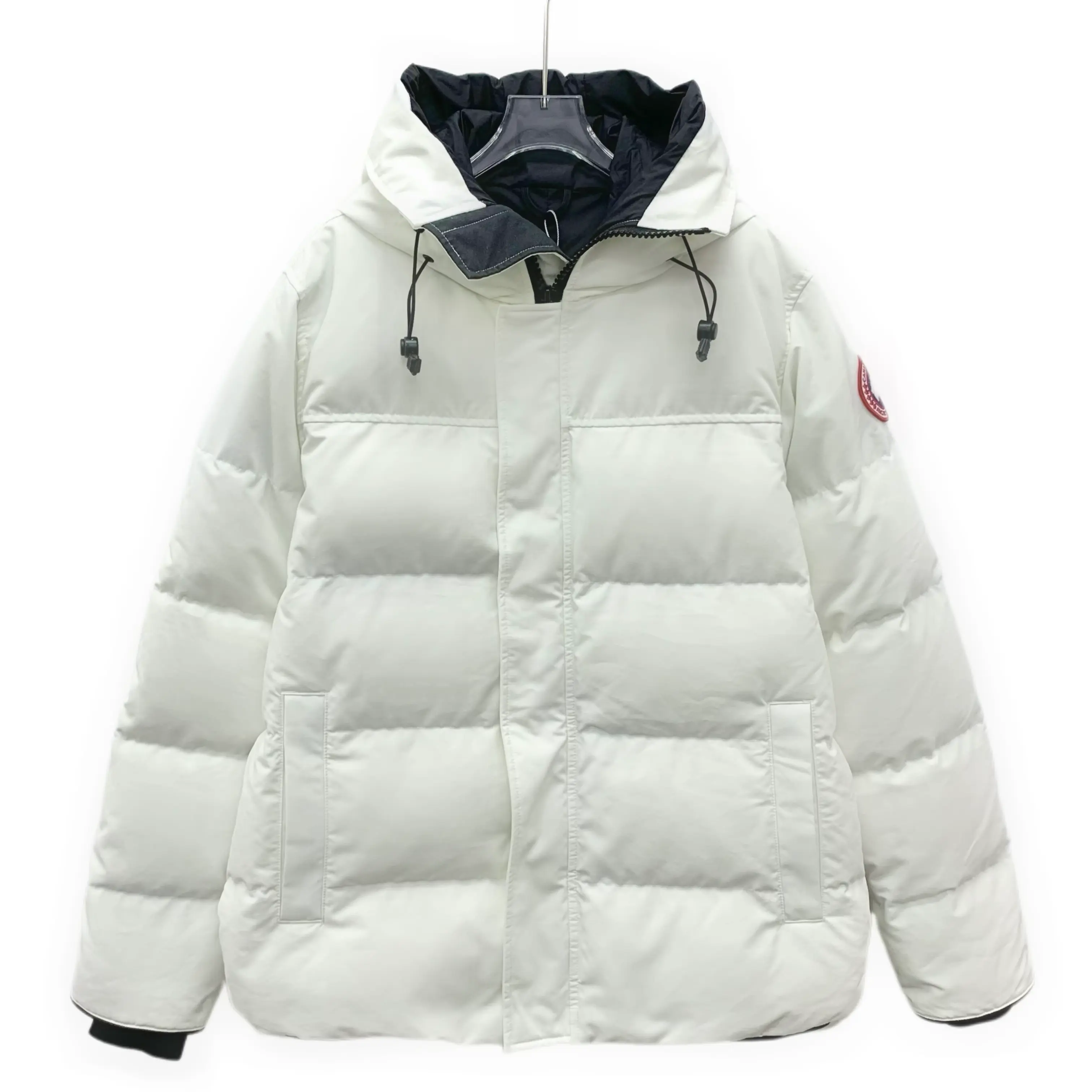 RDLT-Canada Goose size L MacMillan White Logo-Patch Hooded Long Sleeve Down Jacket-H37453