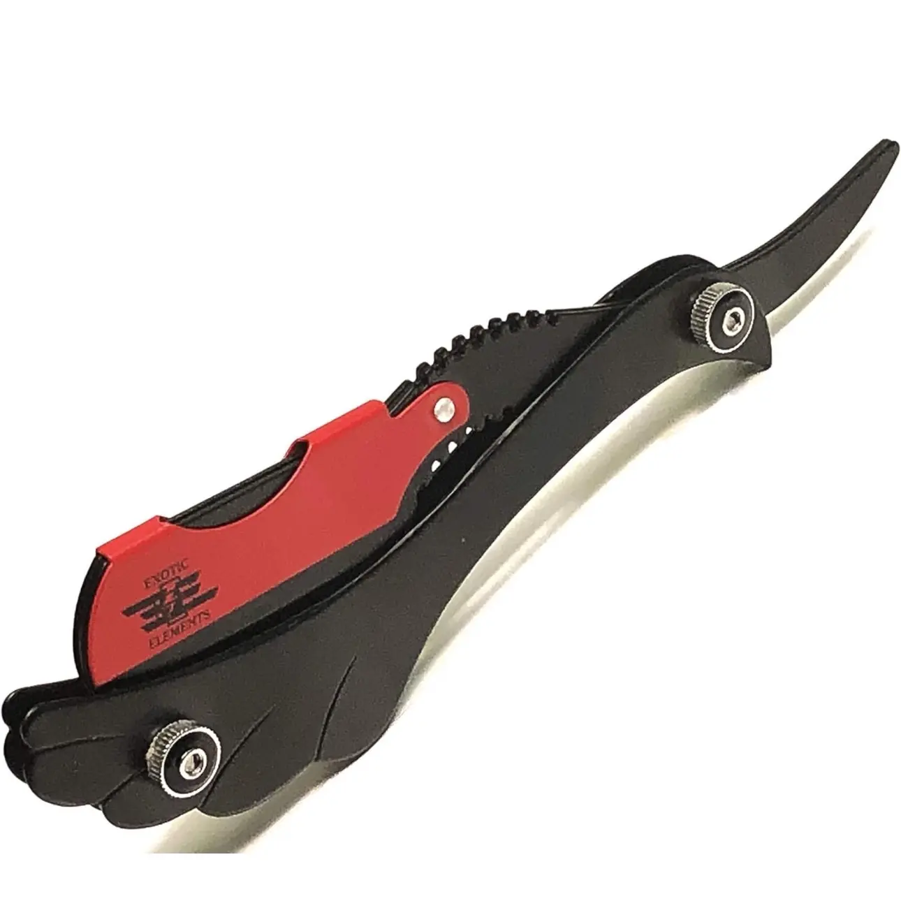 Straight Edge Razor Shaving and Grooming Mustache - Beard - Eyebrow Black and Red Cool Design