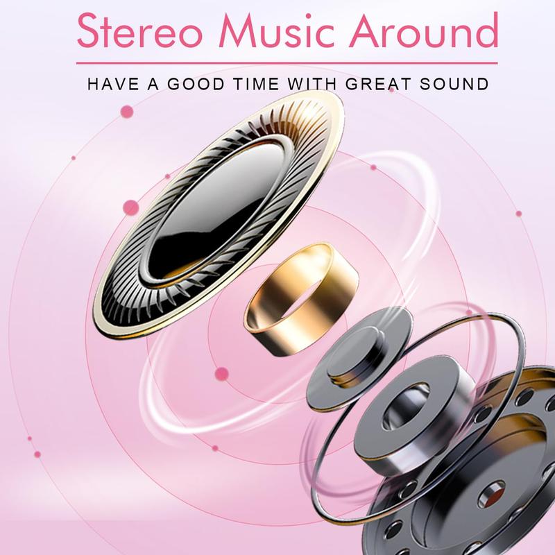 2026 Valentine Gift New Wireless Headset, Hifi Clear Call, Comfortable Fit With Head, Foldable, Rotatable, Stretchable. Compatible with Mobile Phones, Computers, MP3 and Other Devices. Wireless Headphones (Pink) Audio Adjustable