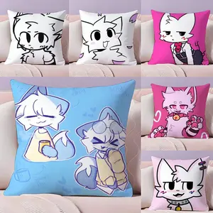 Boykisser Silly Cat Cute Cushion Cover Plush Reversible Pillow Cover: Perfect for Car Rides, Sofa Lounging, Bedroom Relaxation & More A Thoughtful Gift for Loved Ones!