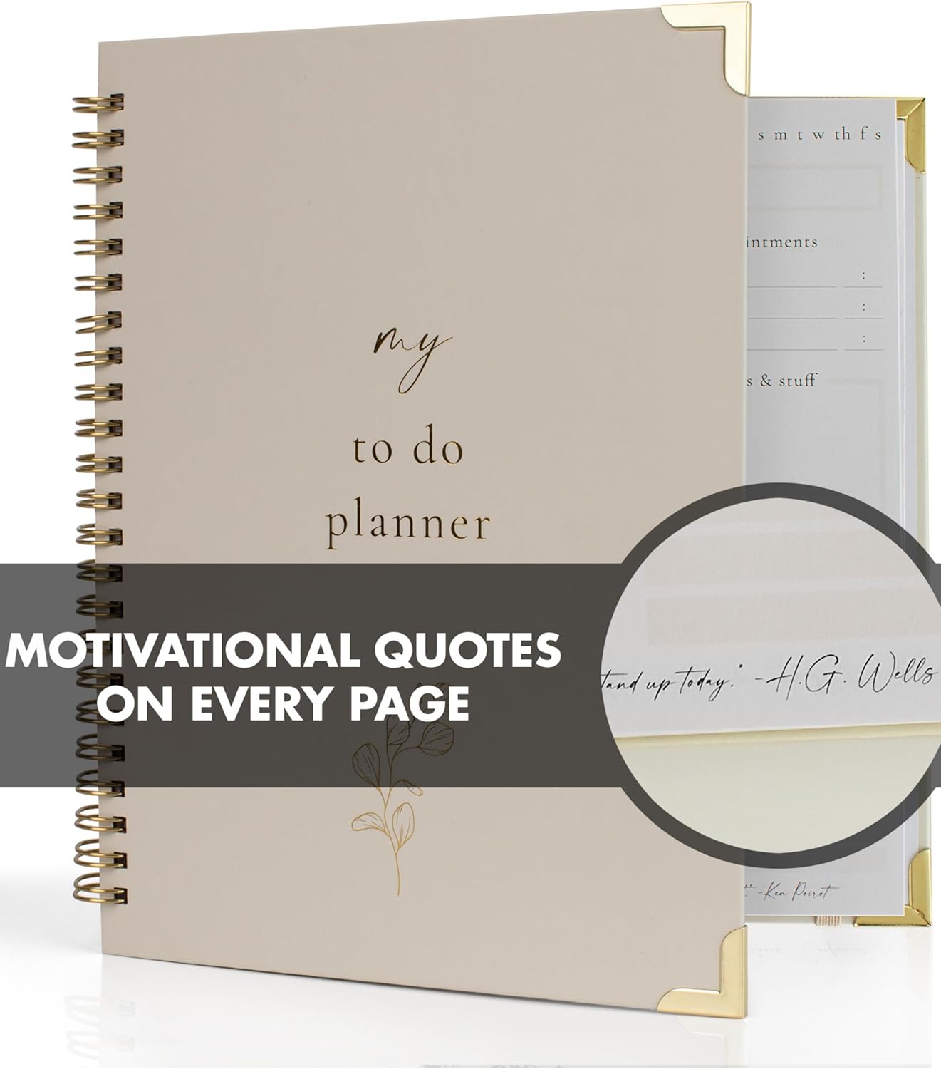 Beautiful To Do List Notebook 2026 (8.5 x 6.4") - Aesthetic Daily Planner to Easily Organize Your Tasks And Boost Productivity - Stylish Undated ADHD Planner Gift and The Perfect School or Office Supplies For Women