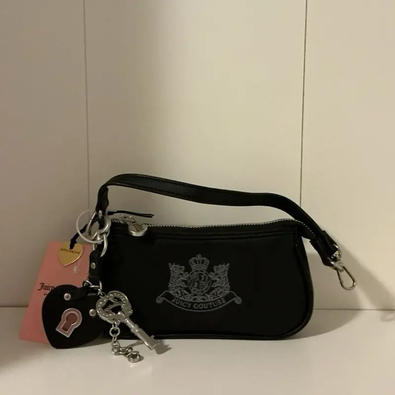 Juicy Couture Liquorice Royal to Juicy Convertible mini Baguette Wristlet Bag