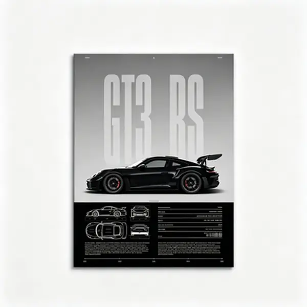 Wooden-Framed Canvas Painting, High-Performance GT3 RS Specification Poster, Modern Canvas Wall Art for Living Room, Bedroom & Office Decoration, Modern Home Decor, Fashion Artistic Ornaments royal rumble chill accessories bedroom wall decor men's