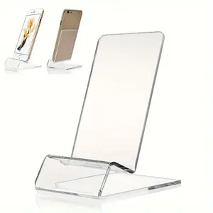 Acrylic Clear Phone Stand Mount Cell Phone Display Holder Mobile Phone Desk Plastic Stand Support Holder for All Phones, Smartphones