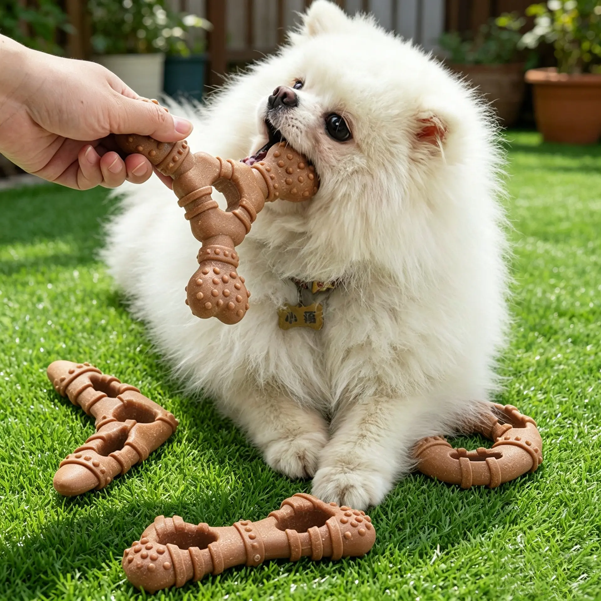 Imitation Bone Dog Chew Toy, Durable Teeth Cleaning Bone Toy for Small Medium Dogs, Self Entertainment Puppy Teething Toy