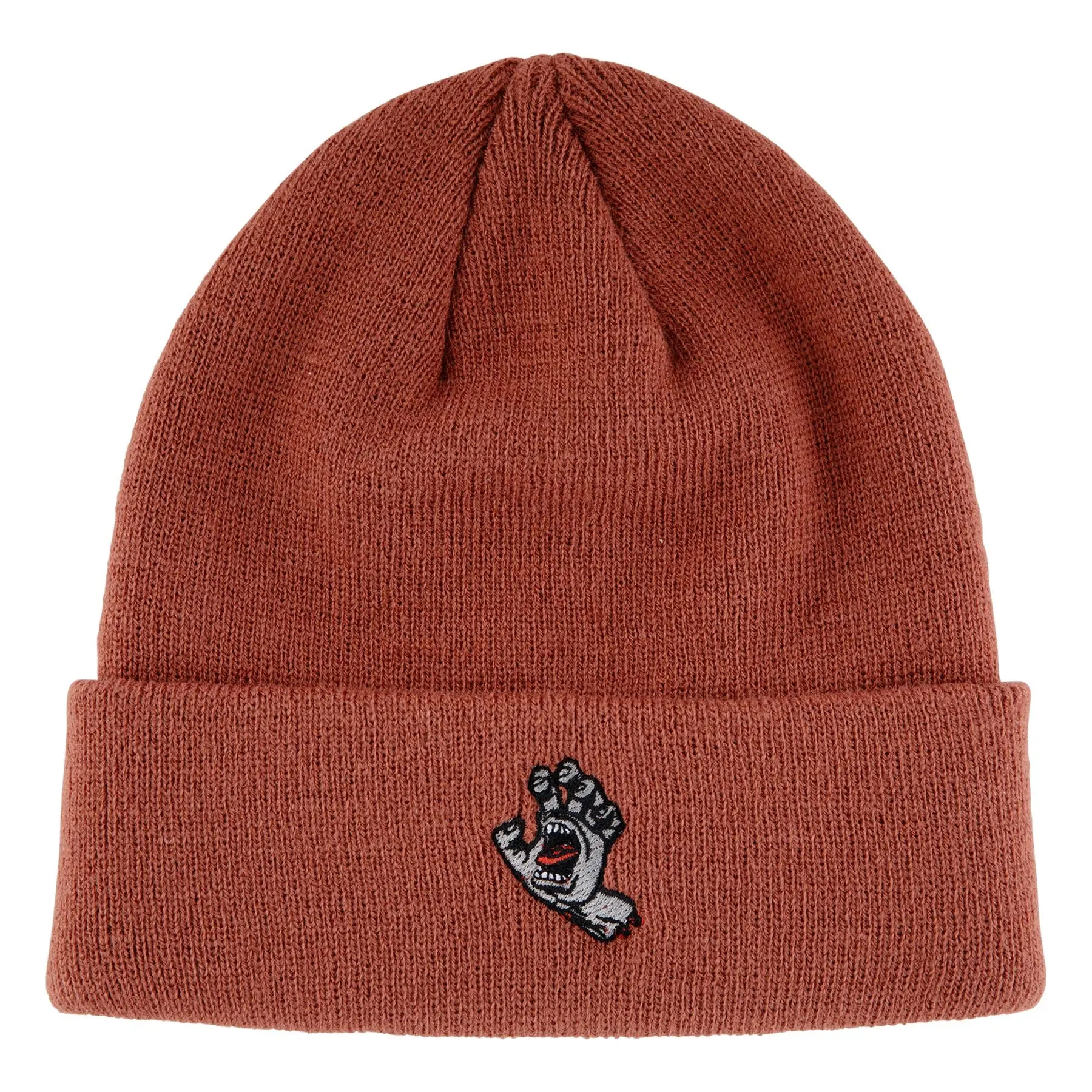 Screaming Hand Long Shoreman Beanie for Men, Cuffed Acrylic Knit Hat with Iconic Santa Cruz Graphic Embroidery, Santa Cruz Fans