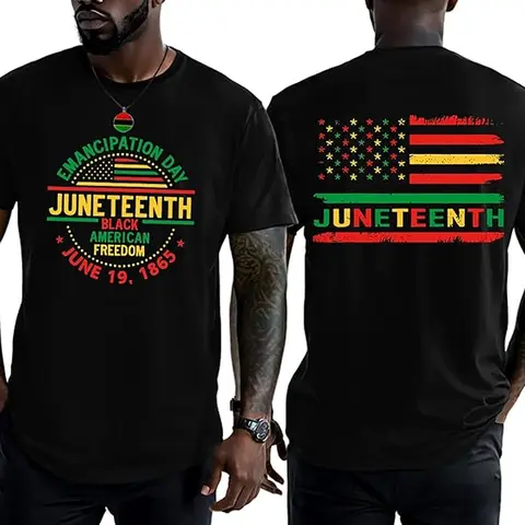 Men's 1865 Legacy Tee - Short-Sleeve Crew Neck Cotton Casual Graphic T-Shirt, Machine Washable Normal Type Menswear Top, Celebrates African American Freedom, Honors Black History