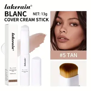 Blanc Color-Changing Foundation Stick - Concealer Foundation Hybrid, Medium to Full Coverage Matte Finish, Dual-Ended Brush & Stick Design, Smooth Texture, Glides On Easily, for All Light, Foundation Makeup, Sleek Tube Design