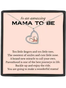 To an amazing MAMA TO BE Pendant,Pregnancy Gift for Her,My Mummy From Tummy Necklace,Mommy Gift From Unborn Baby,New Mom Gift From Husband,Baby Bump Gift,New Mom Gifts,Heart Design Necklace, Exquisite Jewelry Gift