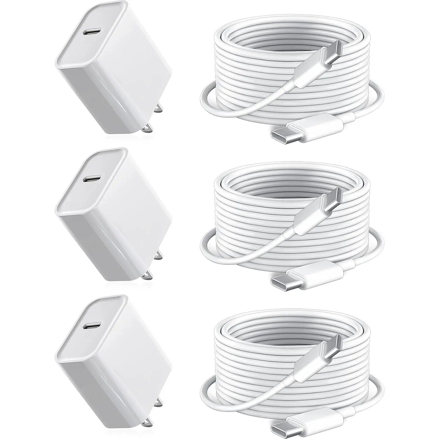 For iPhone 17 Charger Quick Charging, 3-Pack 20W PD Charger With & 10ft USB C to C Cable For iPhone17/16/15,iPad and More
