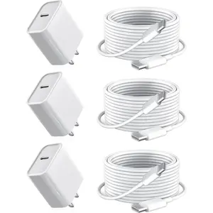 For iPhone 17 Charger Quick Charging, 3-Pack 20W PD Charger With & 10ft USB C to C Cable For iPhone17/16/15,iPad and More