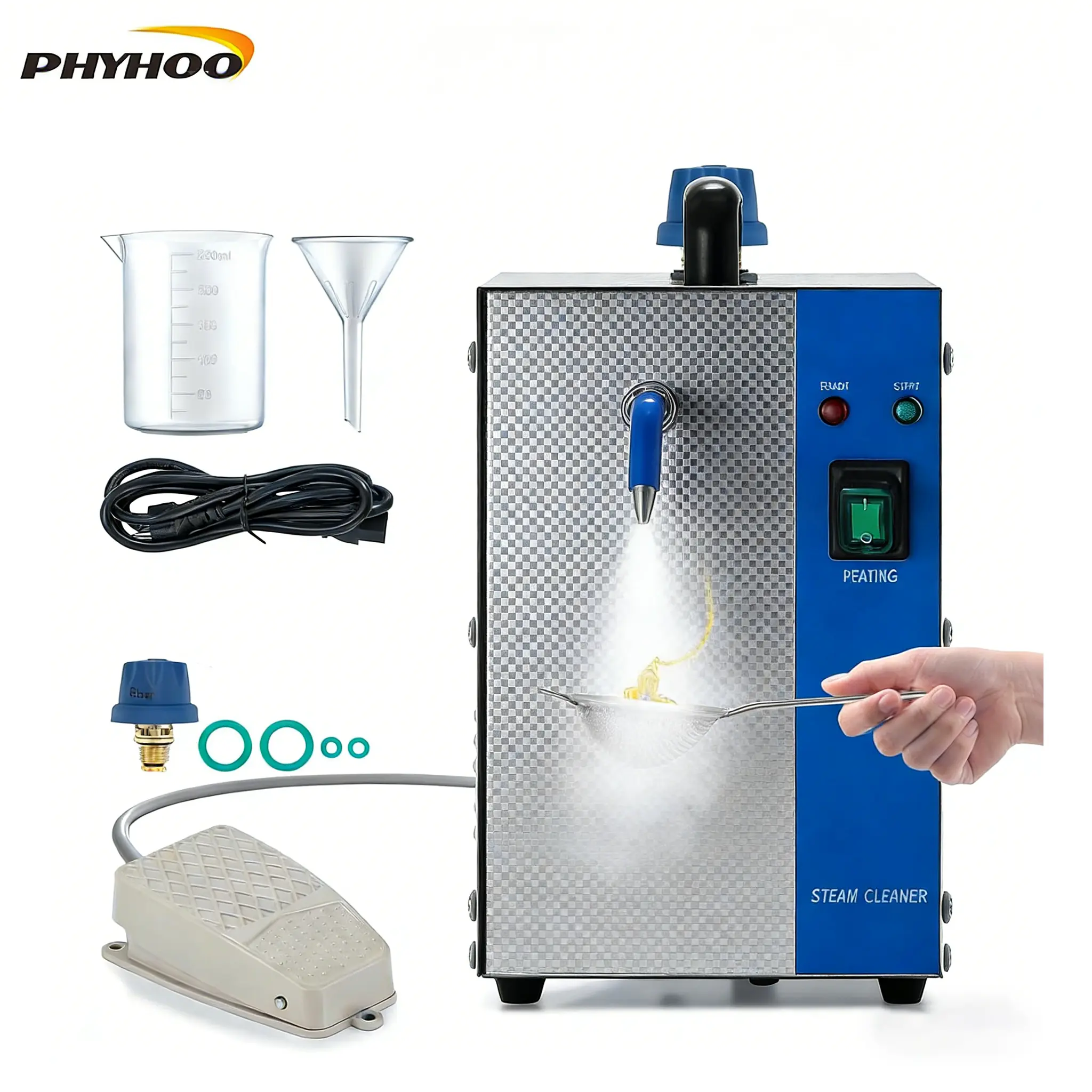 Professional Steam Cleaner Machine Appliance for DIY Beading & Jewelry Making Shops, 2L/0.8L Tanks, 135°C/275°F High-Pressure High-Temp Clean, 8-Min Fast Heating, 110V 1300W, All Jewelry Types, Blasts Dirt Grime & Tarnish, Complete Set with Cleaning Towel