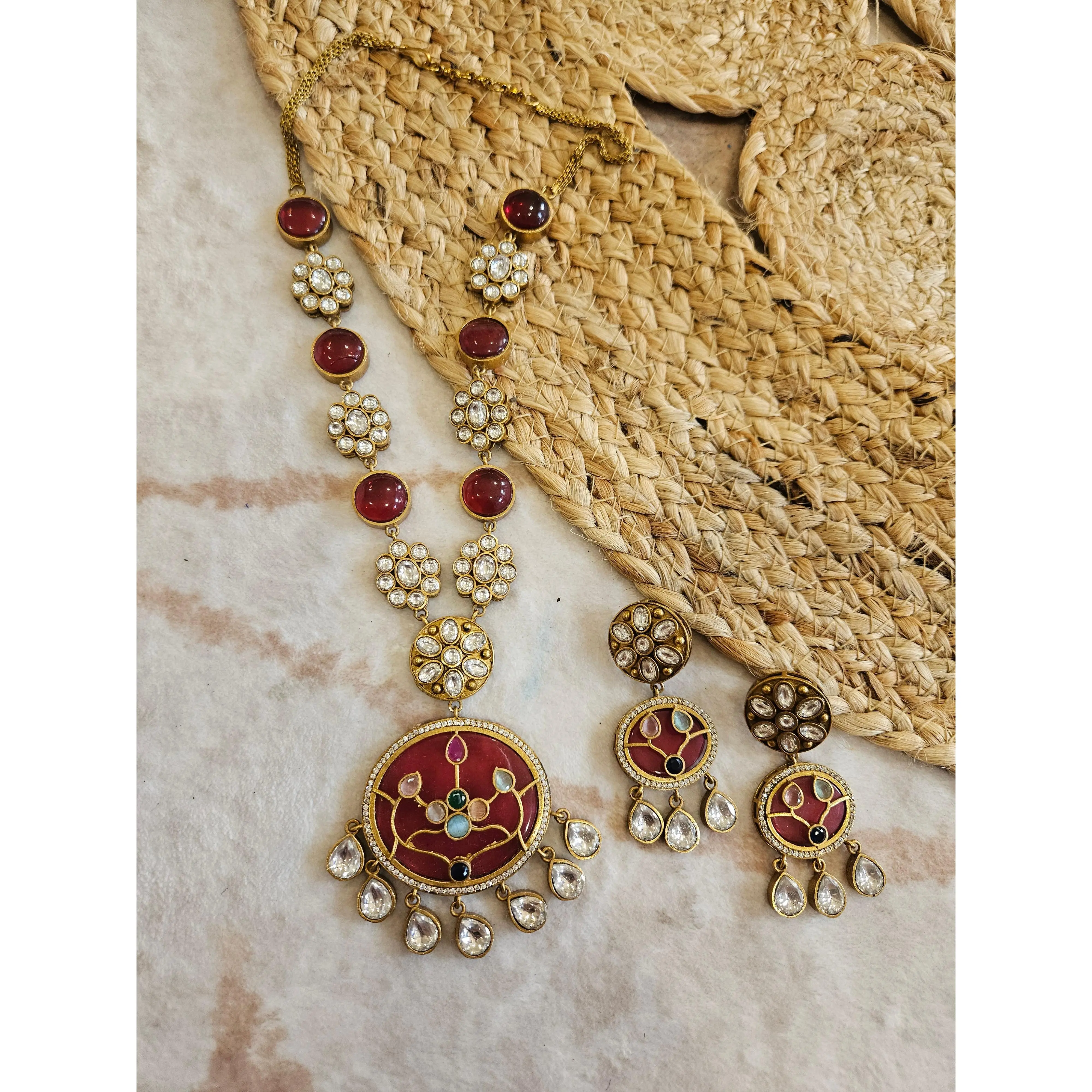 Aanshi polki kundan choker necklace set