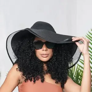 SHEfitsME Satin-Lined Stretchy Beach Hat with Removable Chin Strap and Waterproof Travel Bag - UPF50+ Adjustable Sun Cap Adjustable Protective Cap