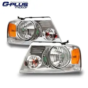 Fit For 2004-2008 Ford F150 Headlights Assembly Chrome Housing Amber Reflector Fit For 2004-2008 Ford F150 Headlights Assembly Chrome Housing Amber Reflector